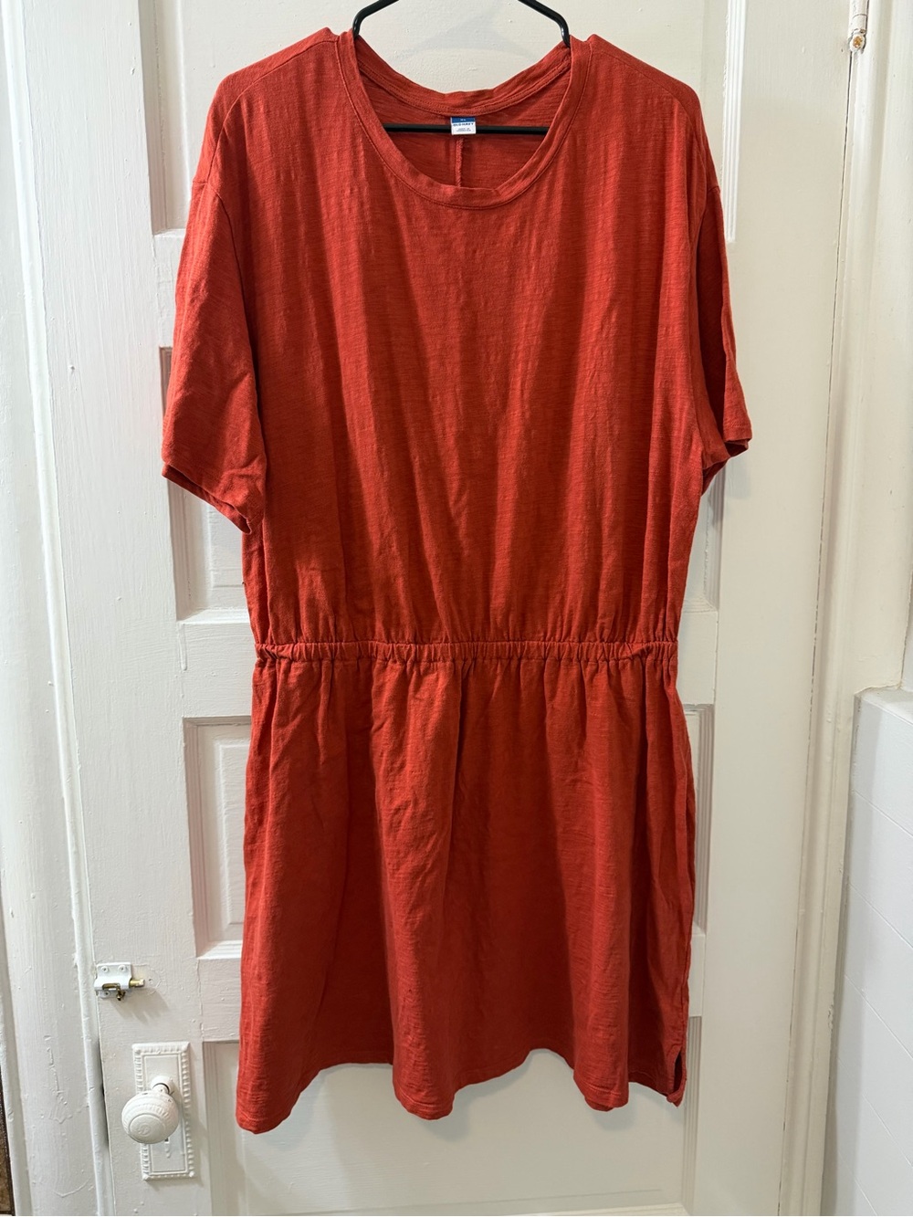 Old Navy Rust Red Short Sleeve Elastic Waist Dress